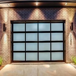 درب گاراژ دو تا فولادی مدرن اتوماتیک آلومینیوم شفاف