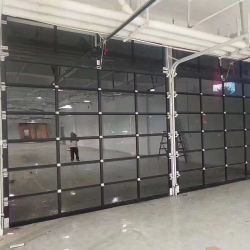 چشم انداز کامل سفارشی مدرن کاملا شفاف عایق بندی شده قطعات بالا قاب آلومینیوم شفاف درب گاراژ